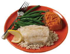 Plate with Fish Dinner