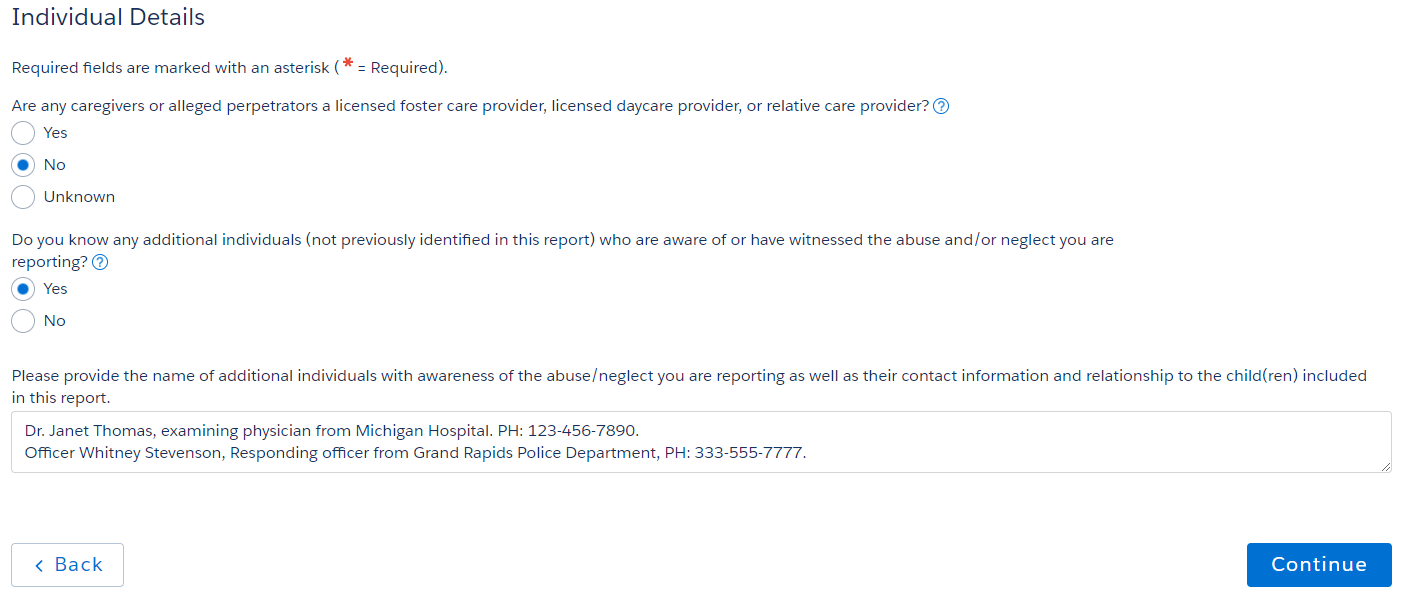 Individual Details screenshot