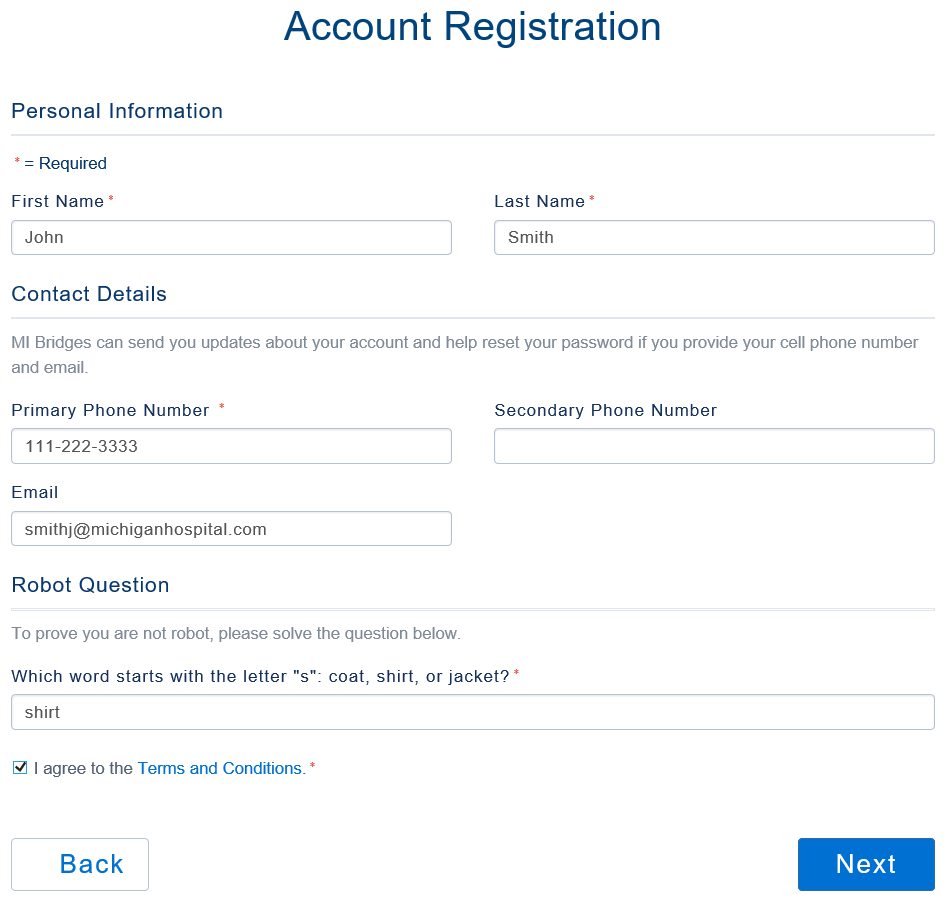 Personal Information screenshot 1