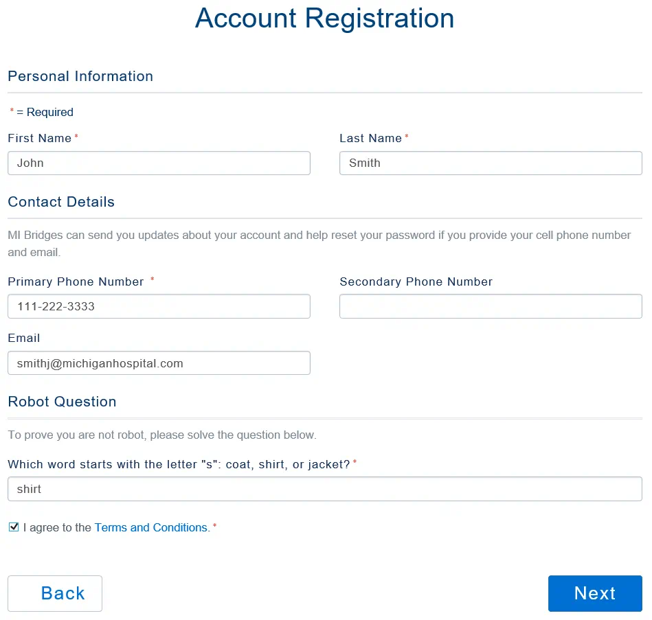 Personal Information screenshot 1