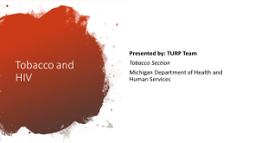 cover slide for Tobacco and HIV presentation from MDHHS
