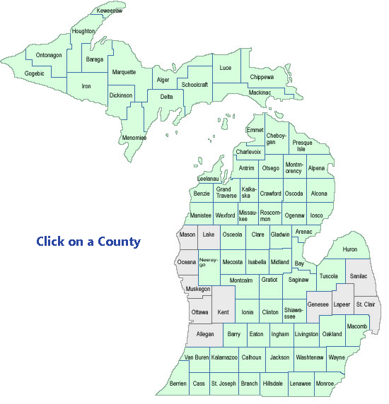 Map of Michigan Counties