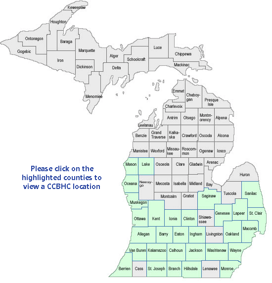 Map of Michigan Counties