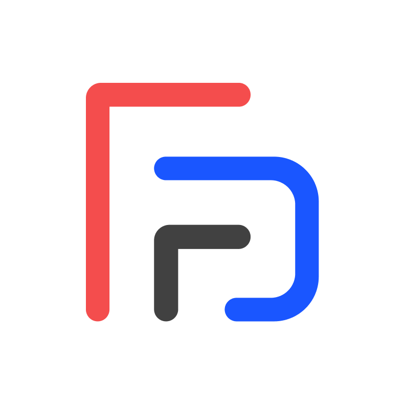 Red and Blue FD Logo