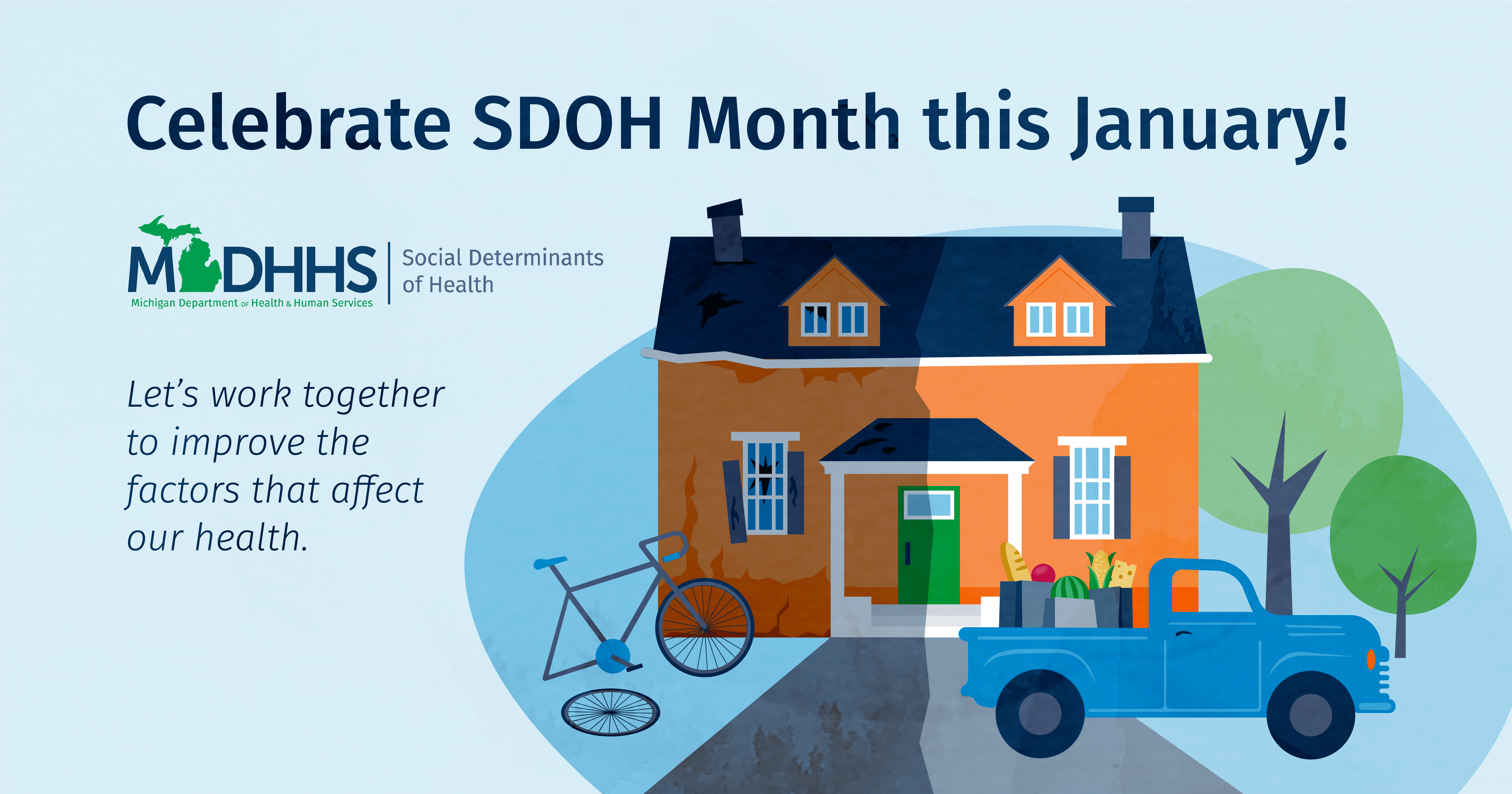 Celebrate SDOH Month this January! Facebook Post
