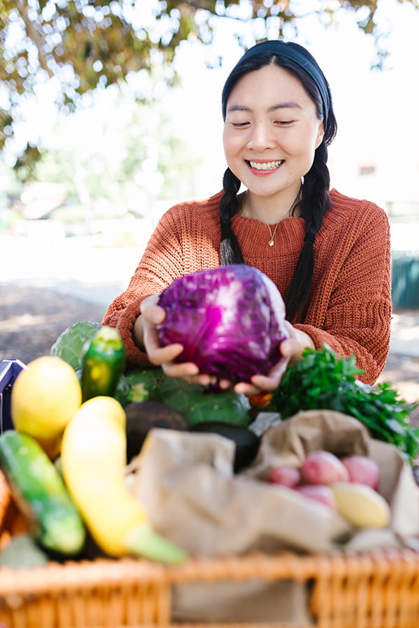 Woman at vegetable market