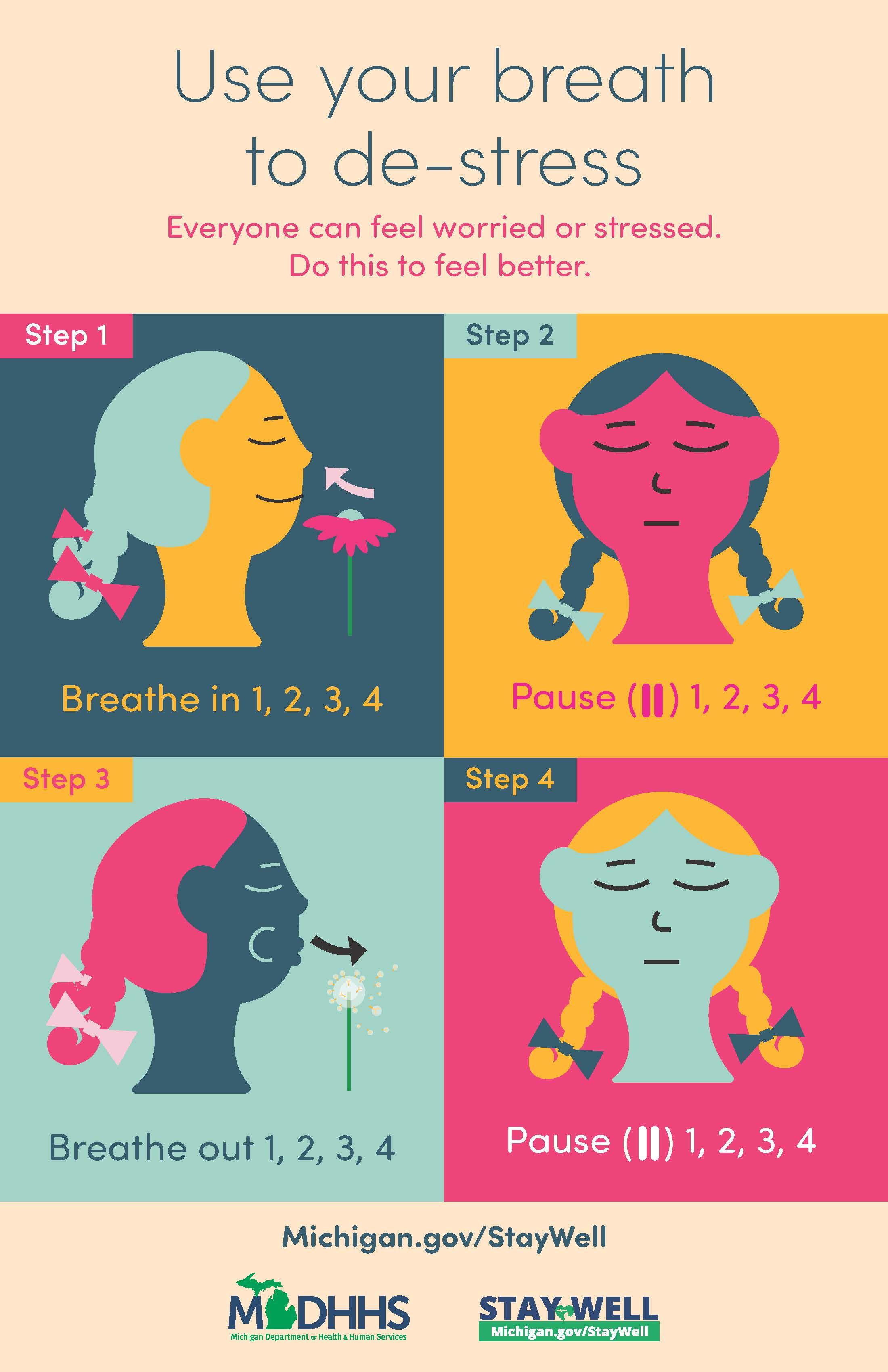Square breathing poster color grid