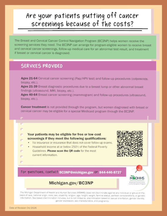 Provider Flyer #3: Are Your Patients Putting Off Cancer Screenings Because of the Costs?