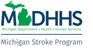 Michigan Stroke Program logo combined with MDHHS logo