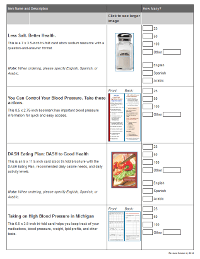 MDHHS Heart Disease and Stroke Prevention Unit Materials Order Form
