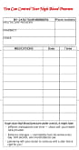 back of Blood Pressure Tracking Card