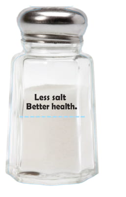 glass salt shaker with salt inside and 