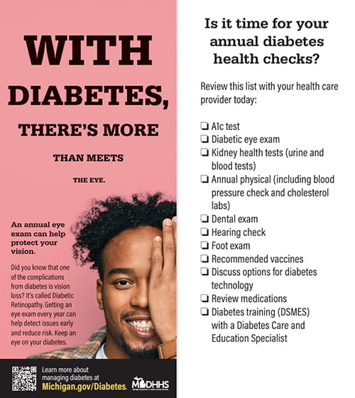 diabetic eye exam Rack Card