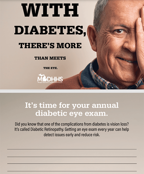 diabetic eye exam Take Home Card