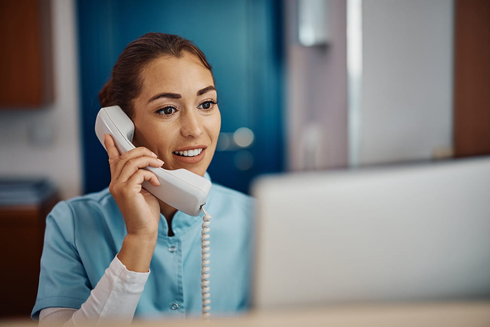 nurse talking on phone