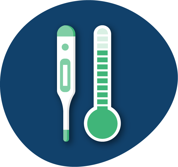 Flu thermometer icon