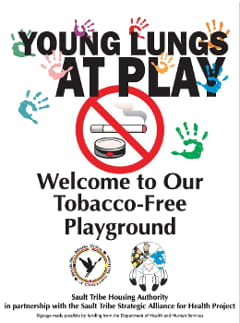 Sault Tribe Housing Authority Tobacco-Free Playground Sign Thumbnail