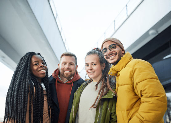 Group of people smiling