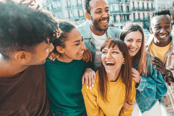 Group of diverse people smiling