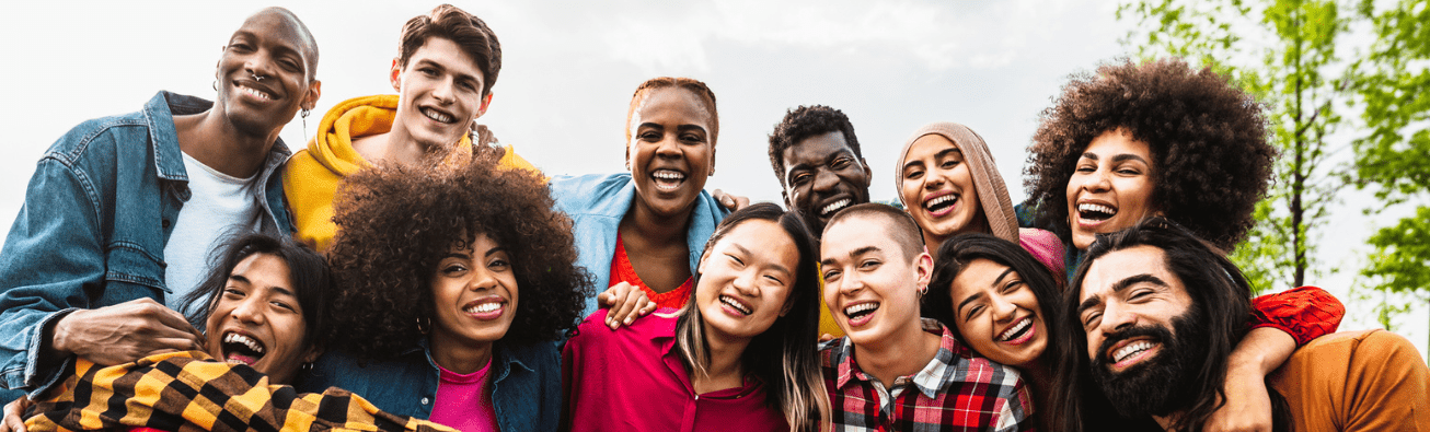 Group of diverse people smiling