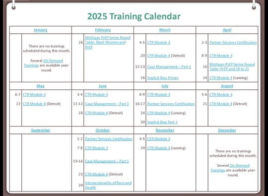 HIV Training Calendar