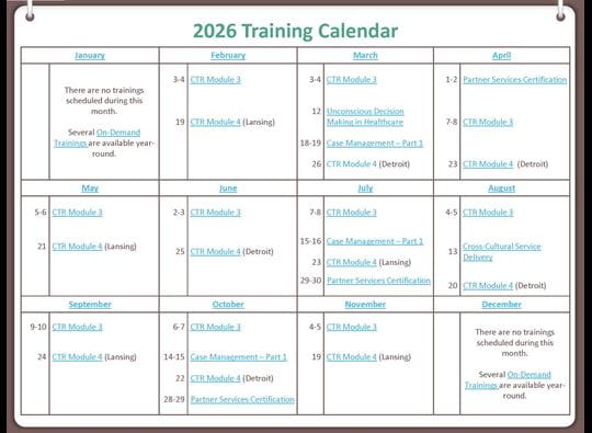 HIV Training Calendar