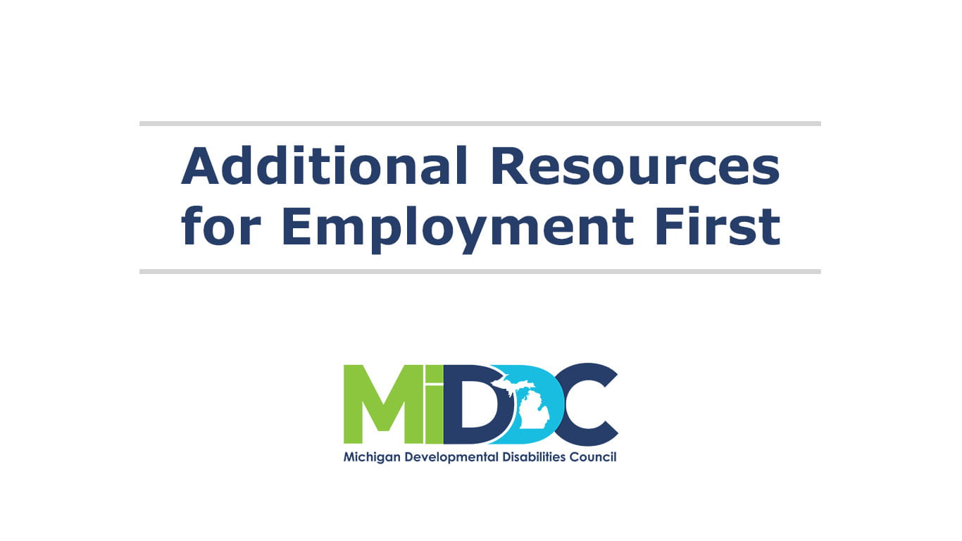 Additional Resources for Employment First Logo