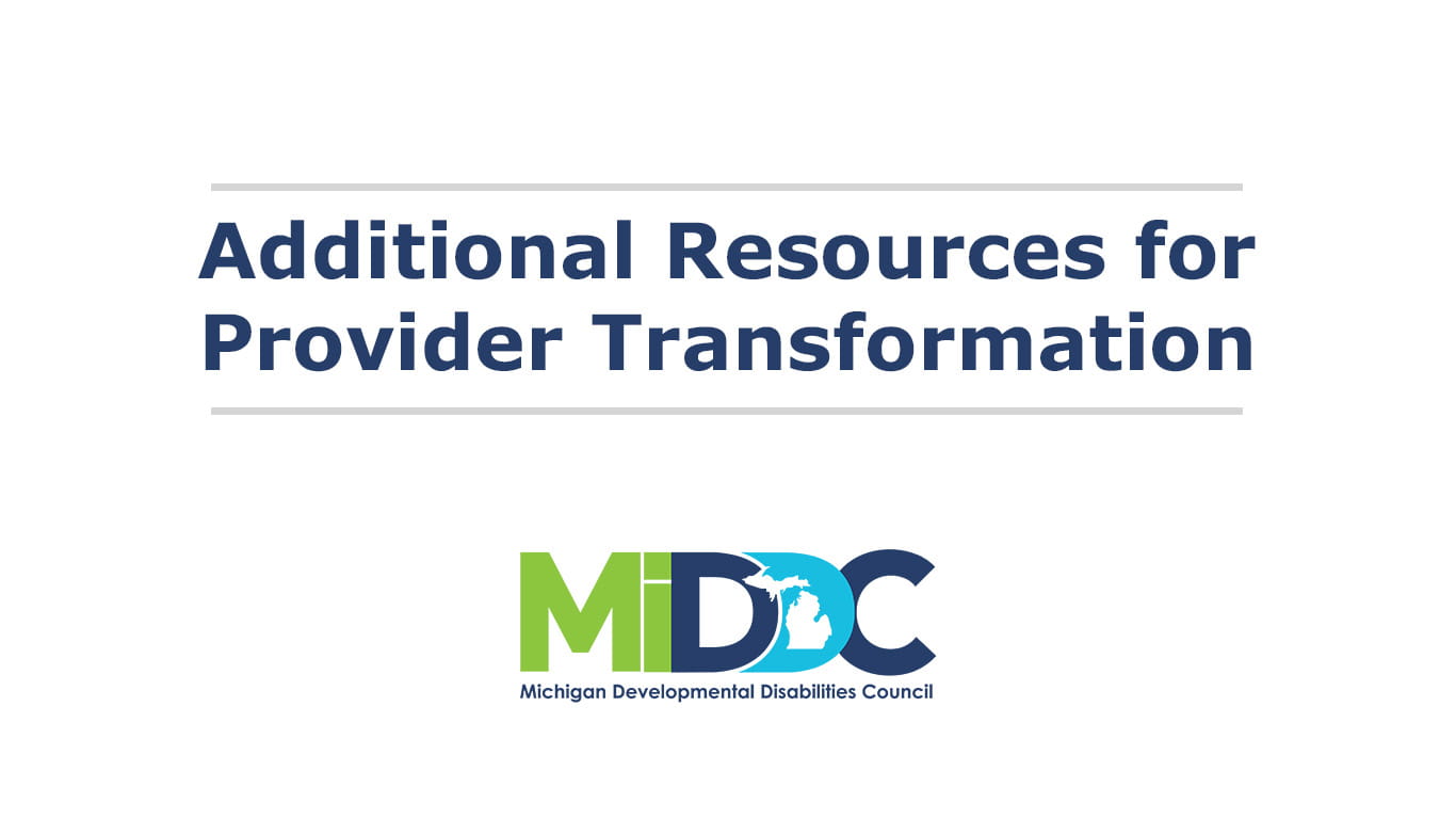 Additional Resources for Provider Transformation Logo