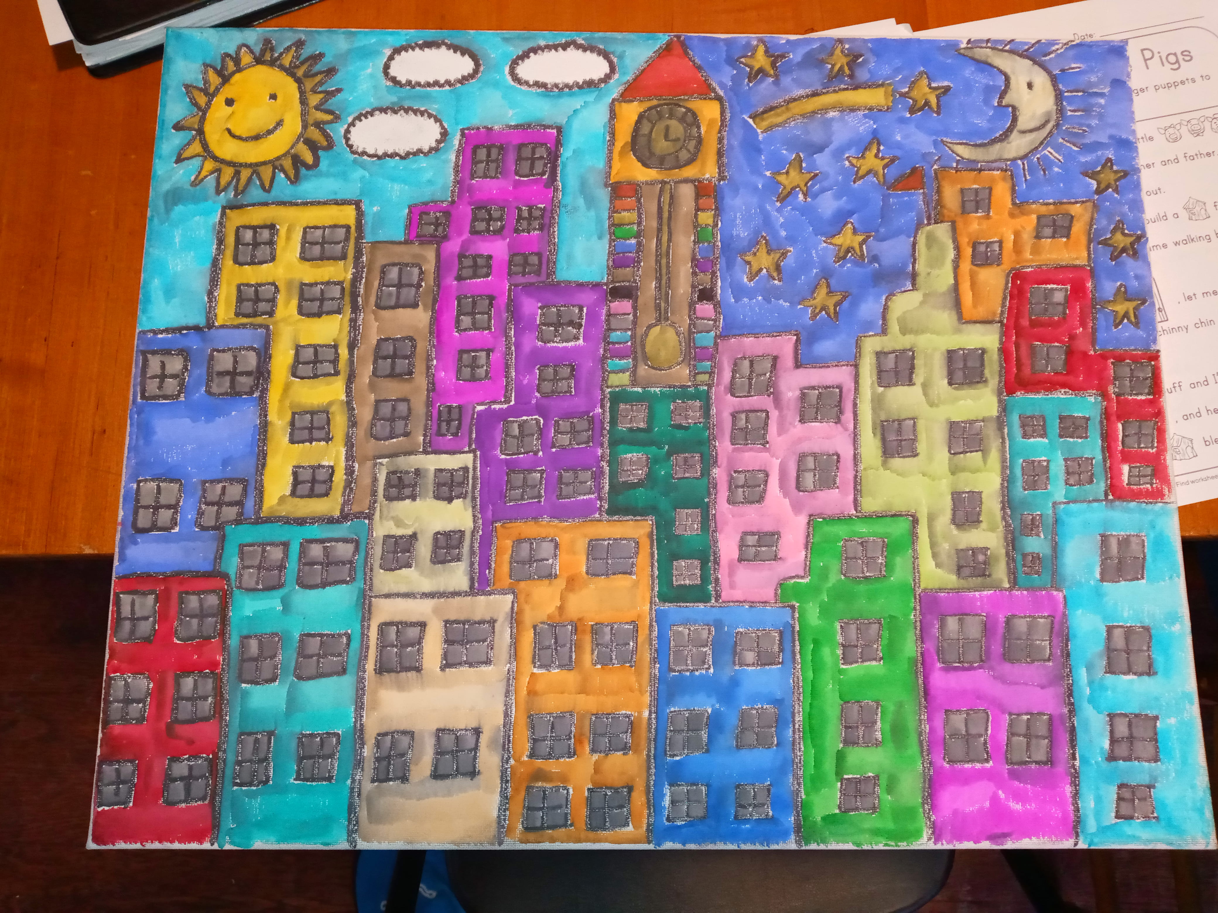 Artist: Robert Drain. Title of Artwork: Cityscape.