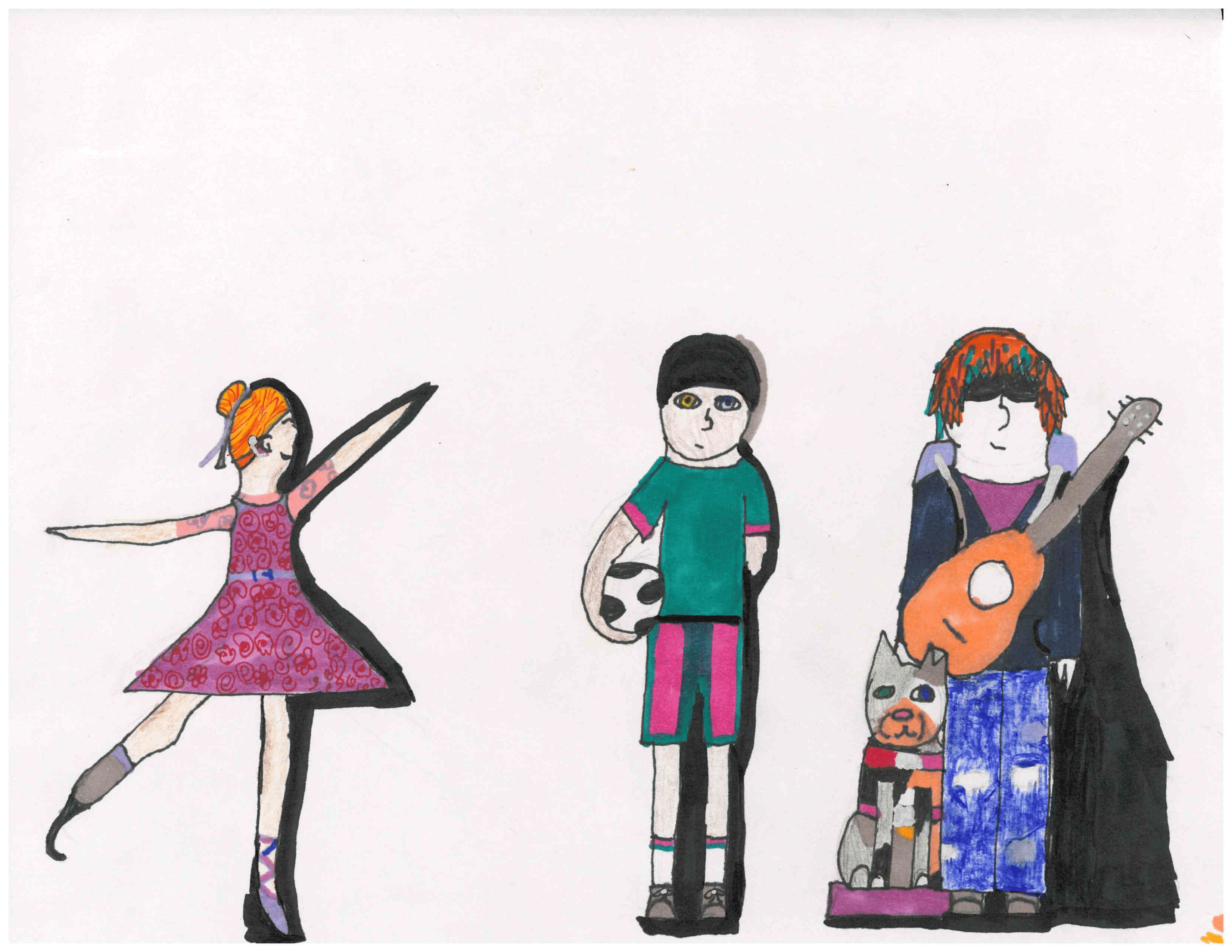 Artist: Alex Hooker. Title of Artwork: See the Ability. Artist Description: Pictures of people not letting a disability hold them back. Individuals with prosthetics, cochlear implant, missing limb, blind w/seeing eye dog. 