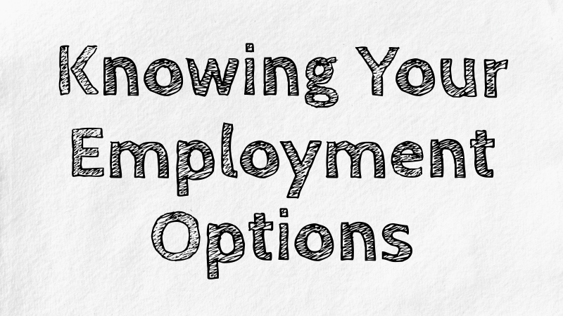 YEAH HUB Knowing Your Employment Options Graphic