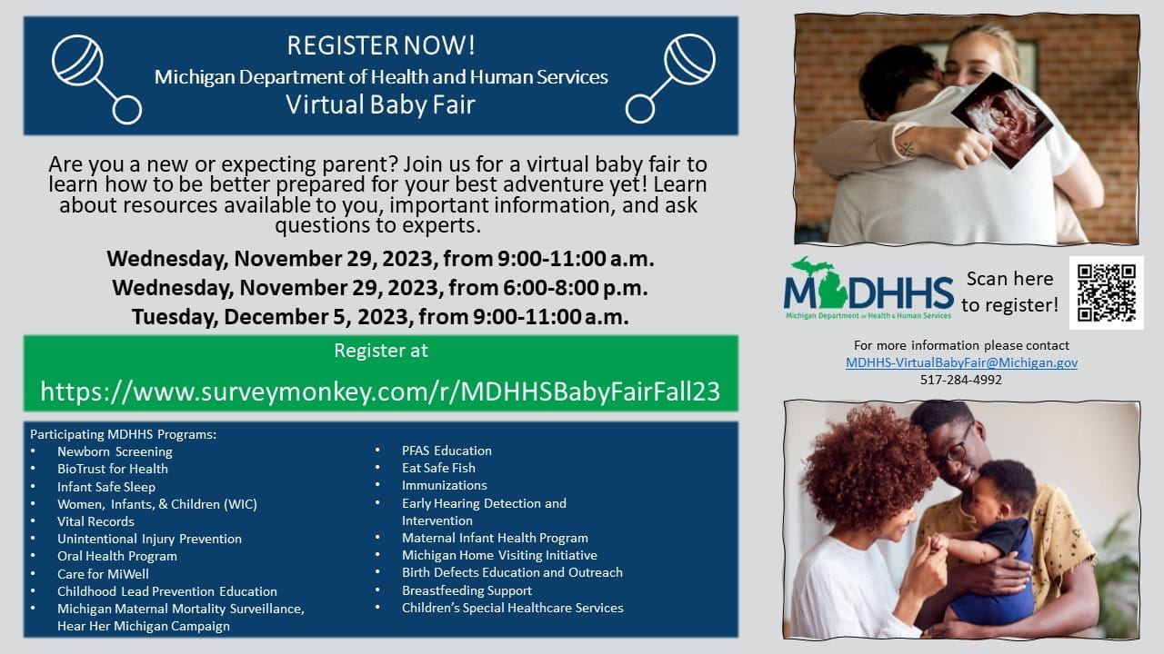 MDHHS Virtual Baby Fair flyer