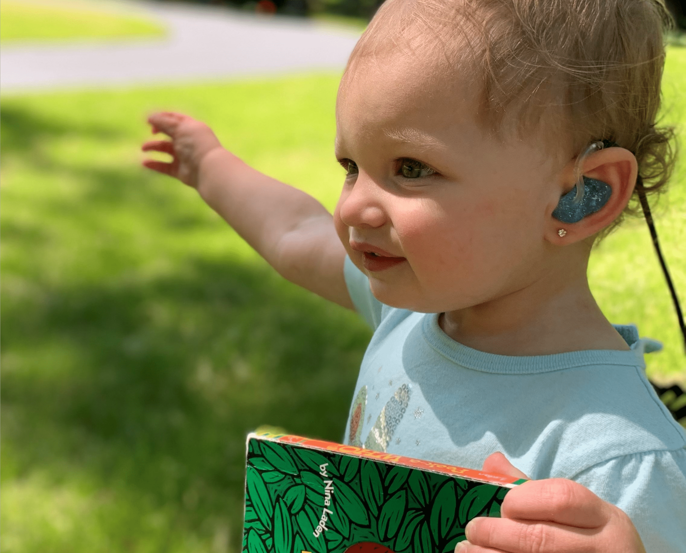 Girl with hearing aid