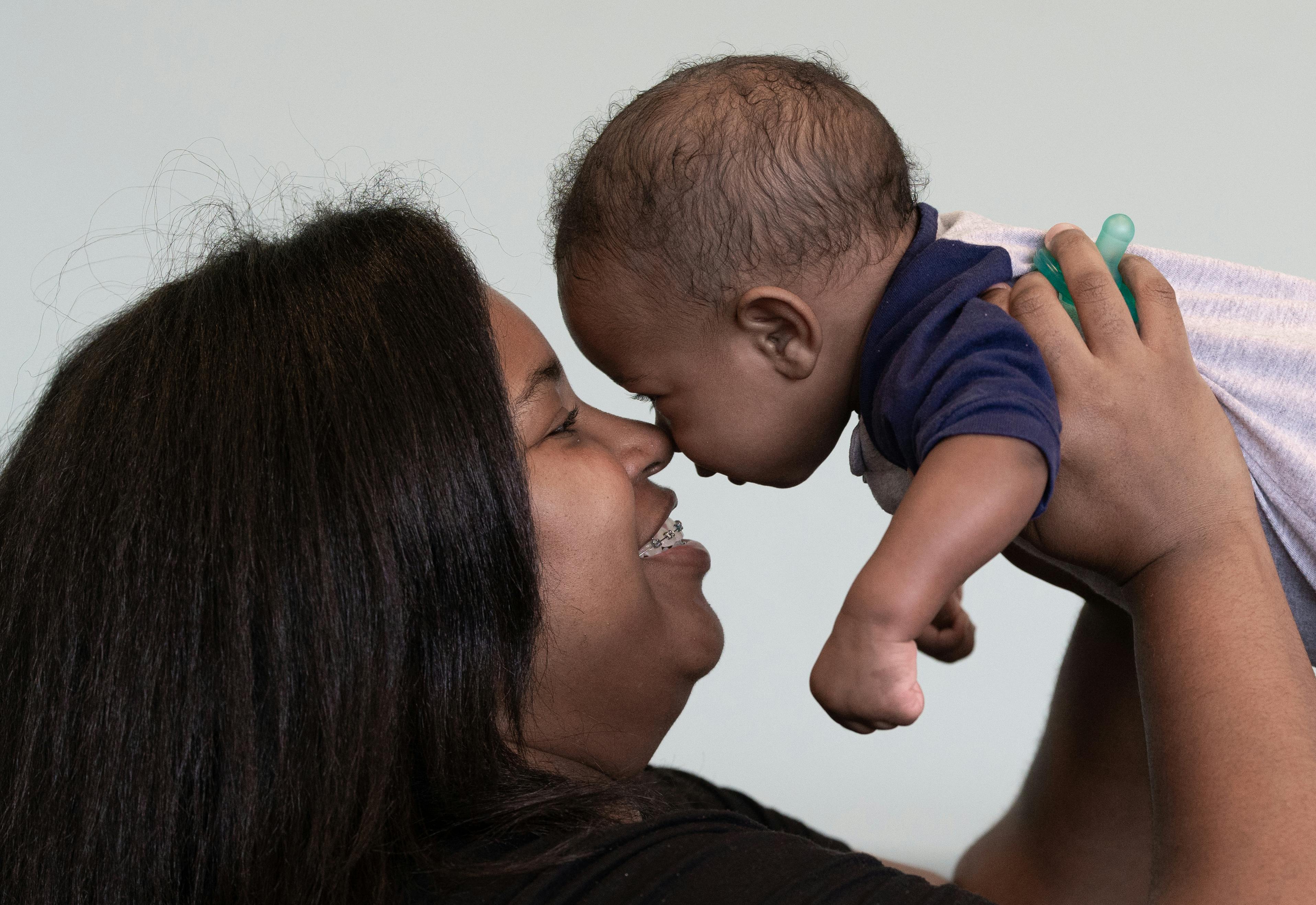 Mother holding a baby