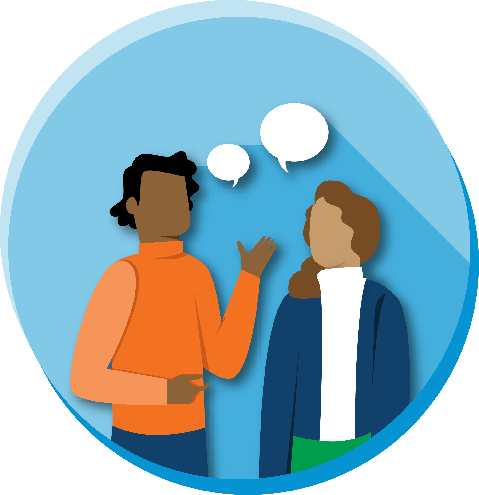 one person telling another person a story