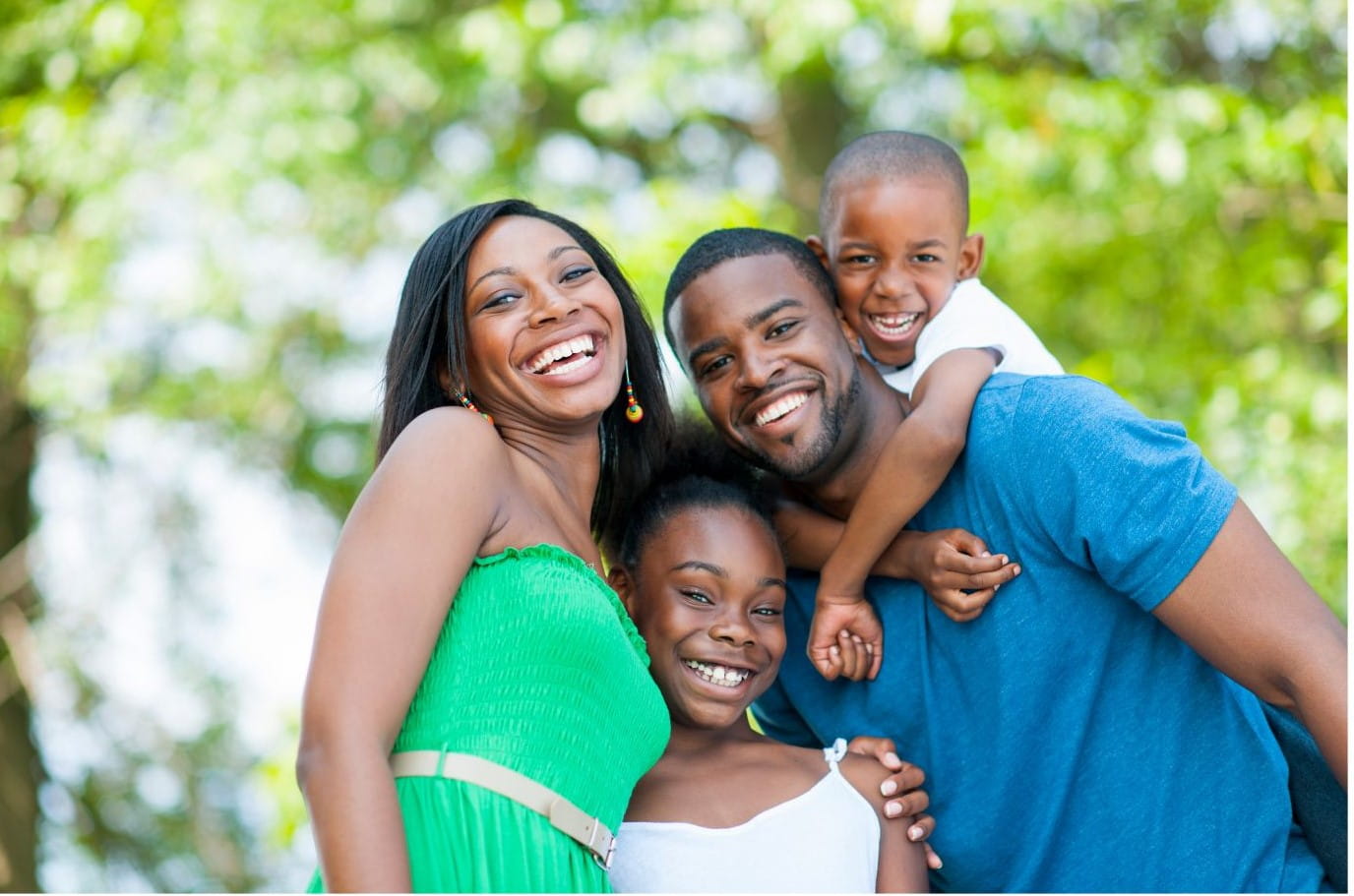 photo of a smiling family