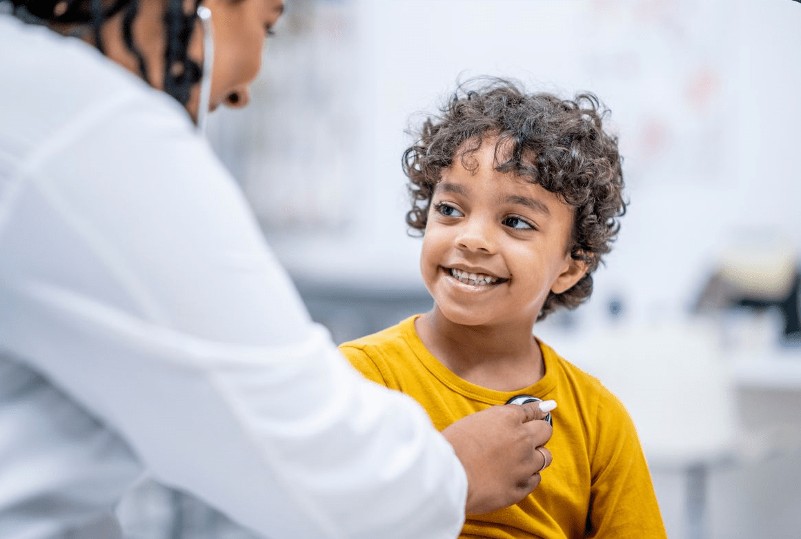 photo of medical professional and child