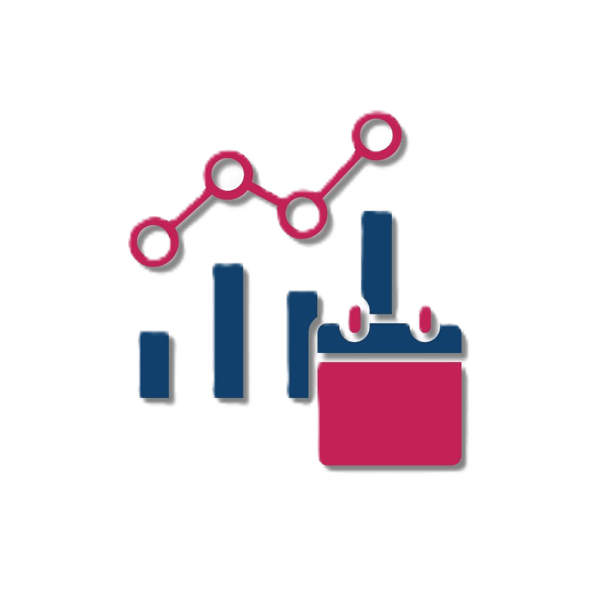 illustration of a line graph and notepad
