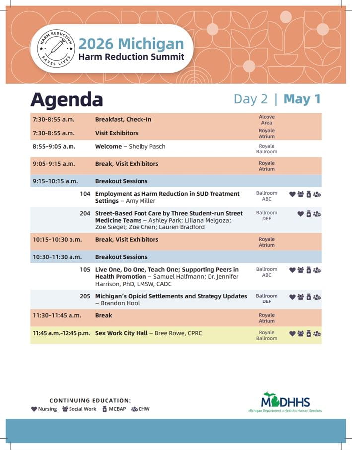 2026 Harm Reduction Summit agenda day 2