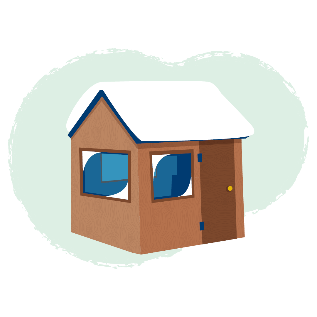 Ice fishing hut icon