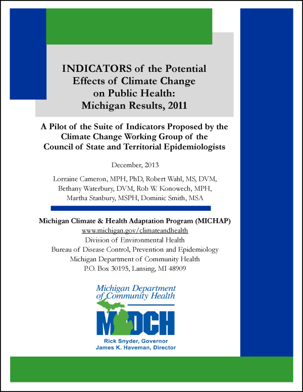 Mi Climate Change Indicators Report Cover Thumbnail