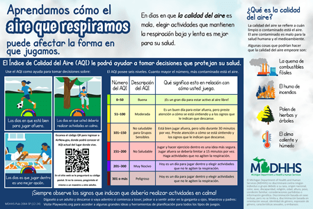Thumbnail image of school air quality poster Spanish version