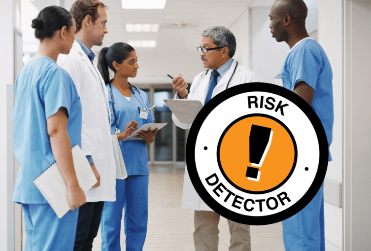 Health care providers and risk detector badge