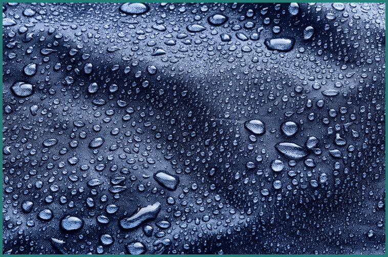 Water drops on waterproof fabric