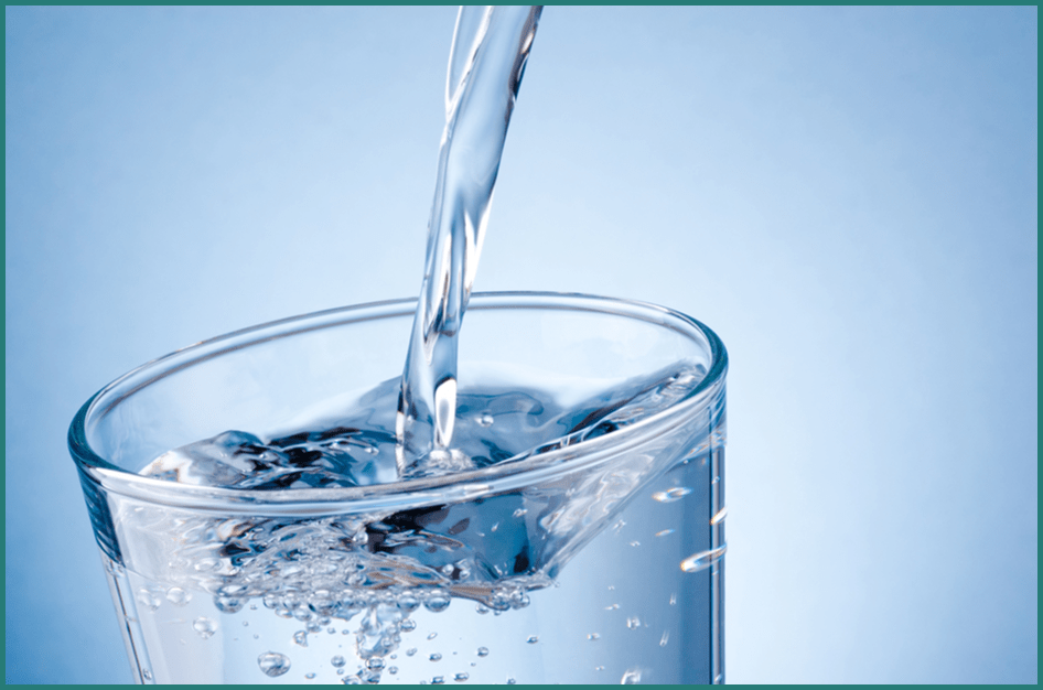 water pouring into a glass