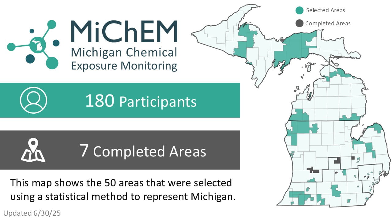 MiChEM Project status infographic. Click for accessible PDF version
