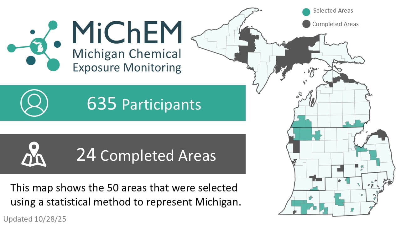 MiChEM Project status infographic. Click for accessible PDF version