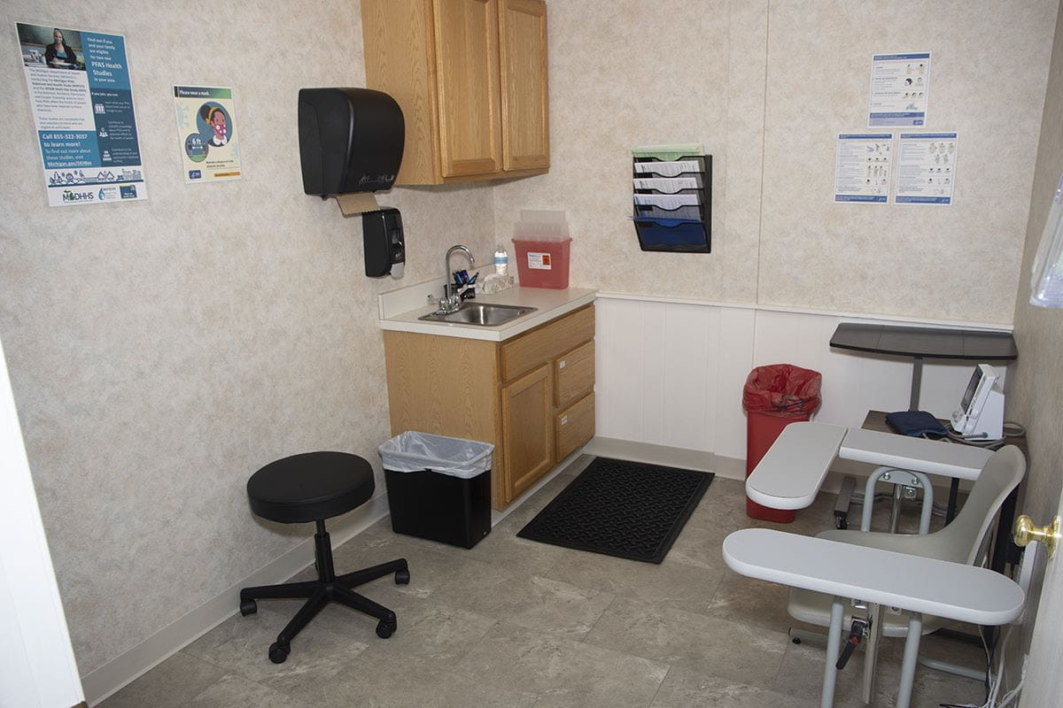 Participant room at the MIPEHS study office in Parchment, Michigan