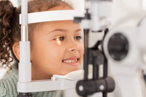 Child undergoing an eye test
