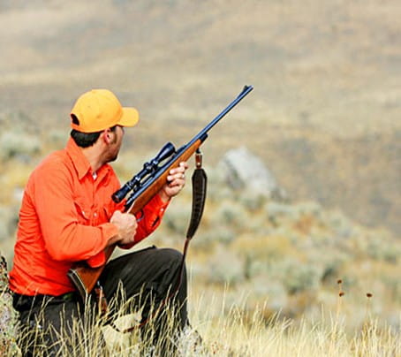 Hunter with rifle